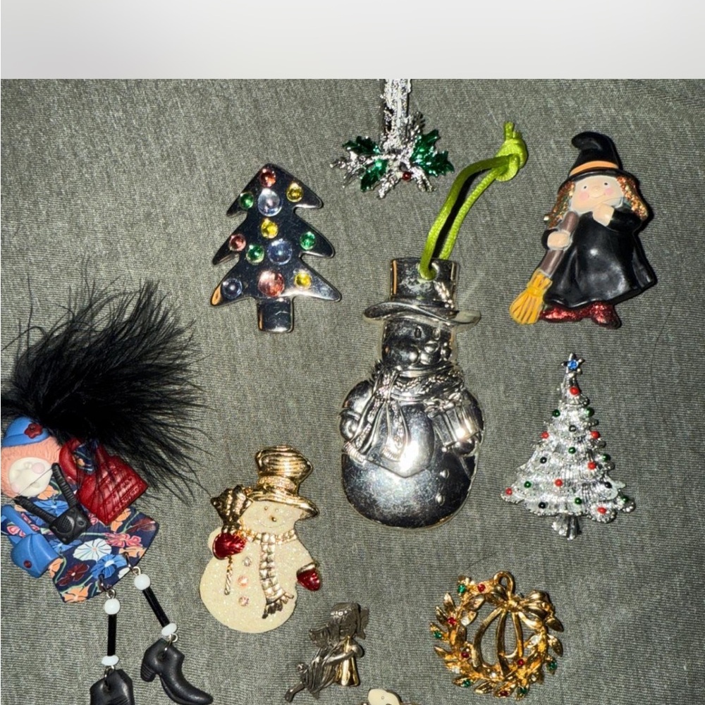 Festive Silver Snowman Brooch